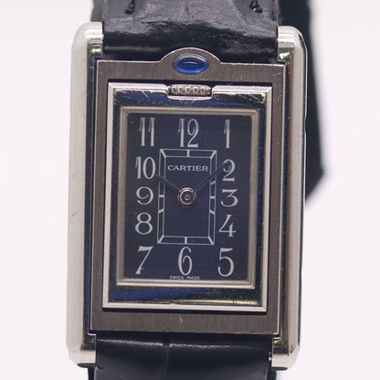 Cartier Tank Basculant Navy Dial Watch