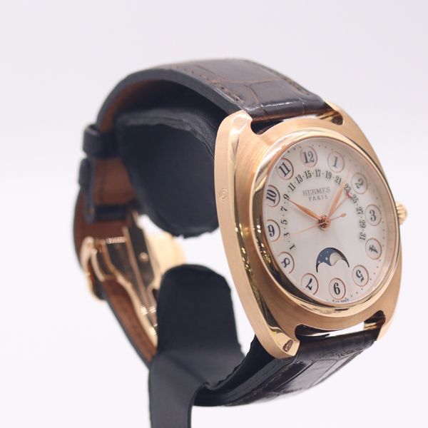 Hermes Dressage Automatic Date Moon Phase Silver Shell Dial Watch — view 2