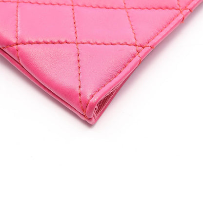Chanel Clutch Quilted Fuchsia Pink Lambskin — view 7