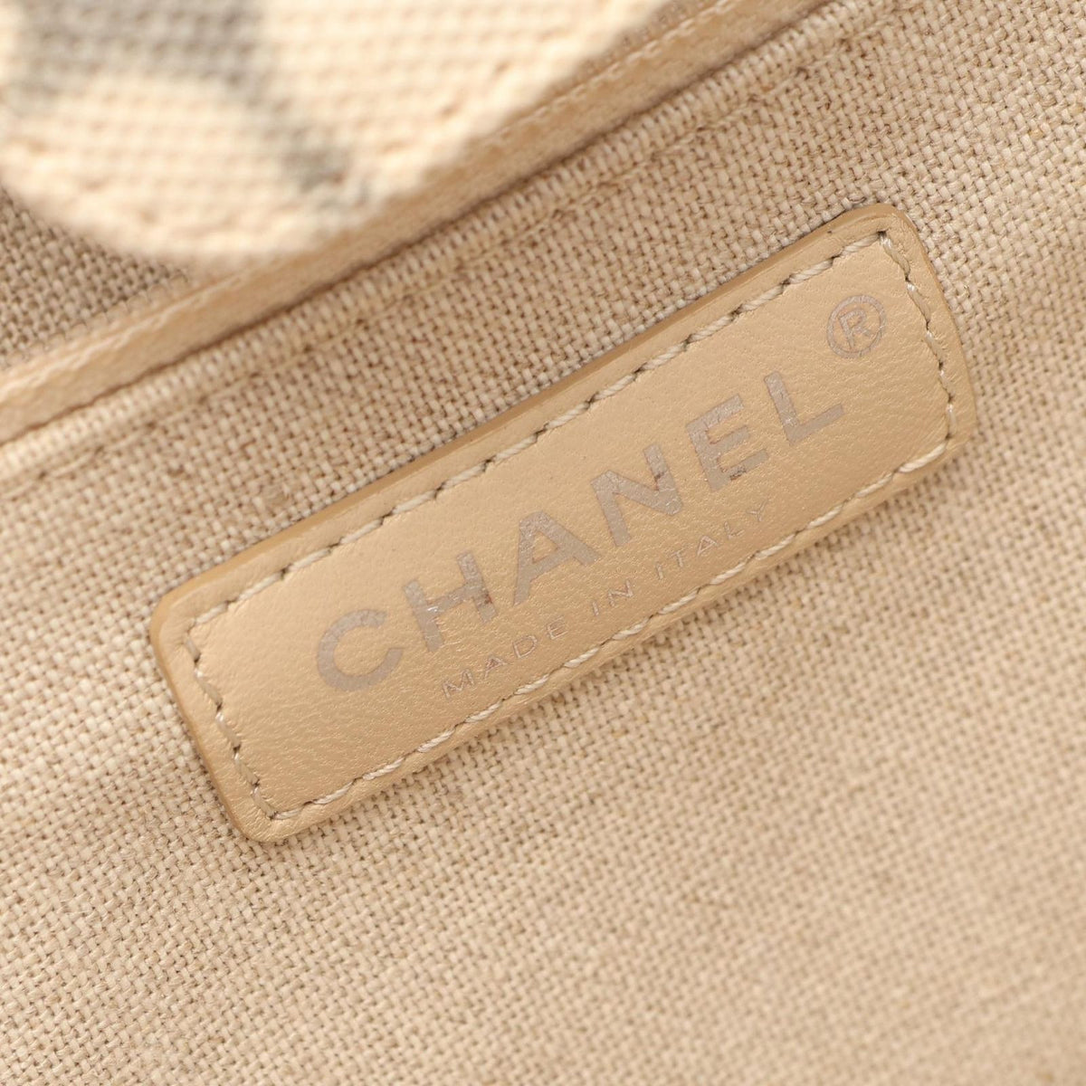 Chanel Tote Bag CC Logo 2-Way Off White Black Camel Canvas Leather Shoulder — view 4