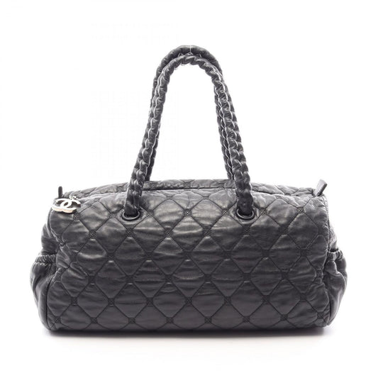 Chanel Boston Bag Quilted Black Leather