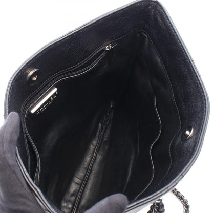 Chanel Tote Bag CC Logo Black Leather Chain — view 3
