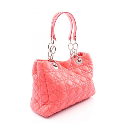Dior Tote Bag Cannage Coral Pink Leather — view 2