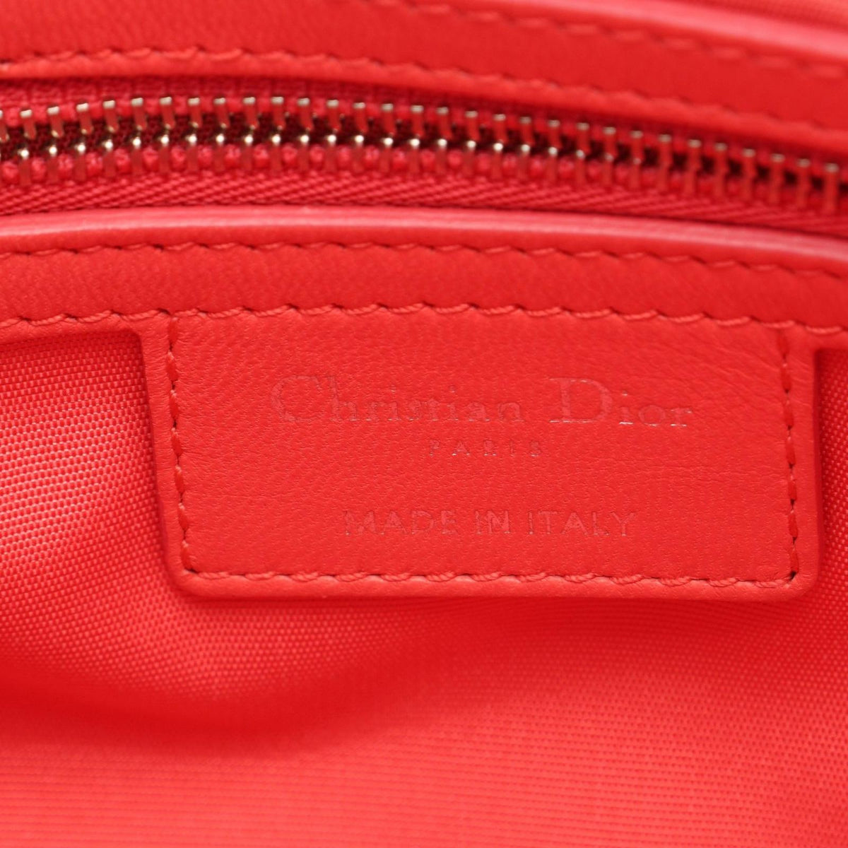 Dior Tote Bag Cannage Coral Pink Leather — view 4