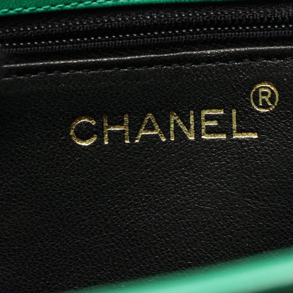 Chanel Shoulder Bag Quilted Mini Green Fabric Chain — view 4