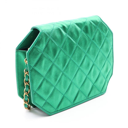 Chanel Shoulder Bag Quilted Mini Green Fabric Chain — view 2