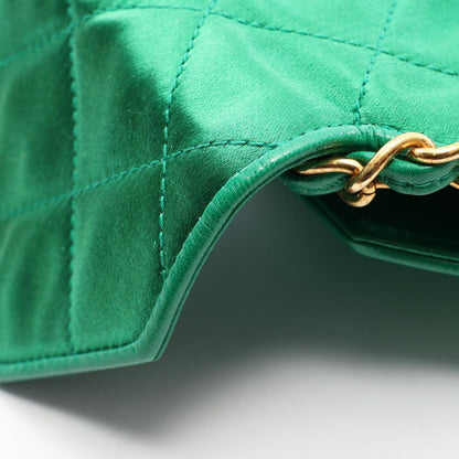 Chanel Shoulder Bag Quilted Mini Green Fabric Chain — view 8