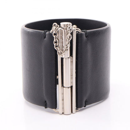 Chanel Bangle CC Logo Black Leather Bracelet — view 2