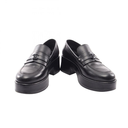 Chanel Loafers CC Logo Platform Black Leather — view 3