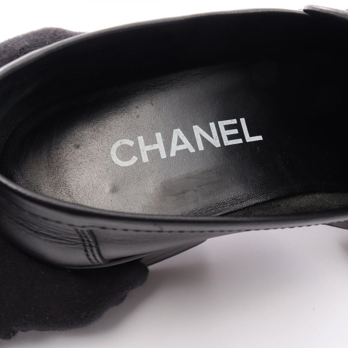 Chanel Loafers CC Logo Platform Black Leather — view 5