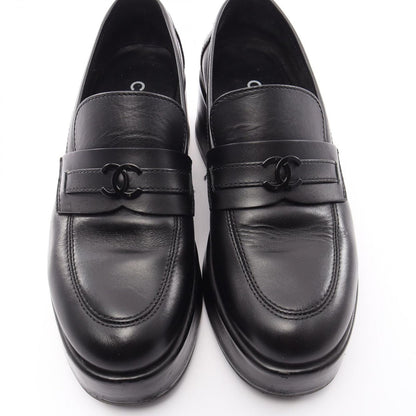 Chanel Loafers CC Logo Platform Black Leather — view 8