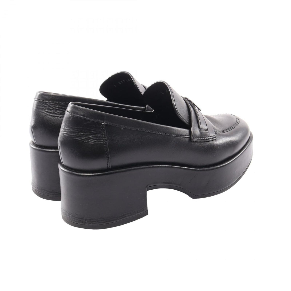 Chanel Loafers CC Logo Platform Black Leather — view 2