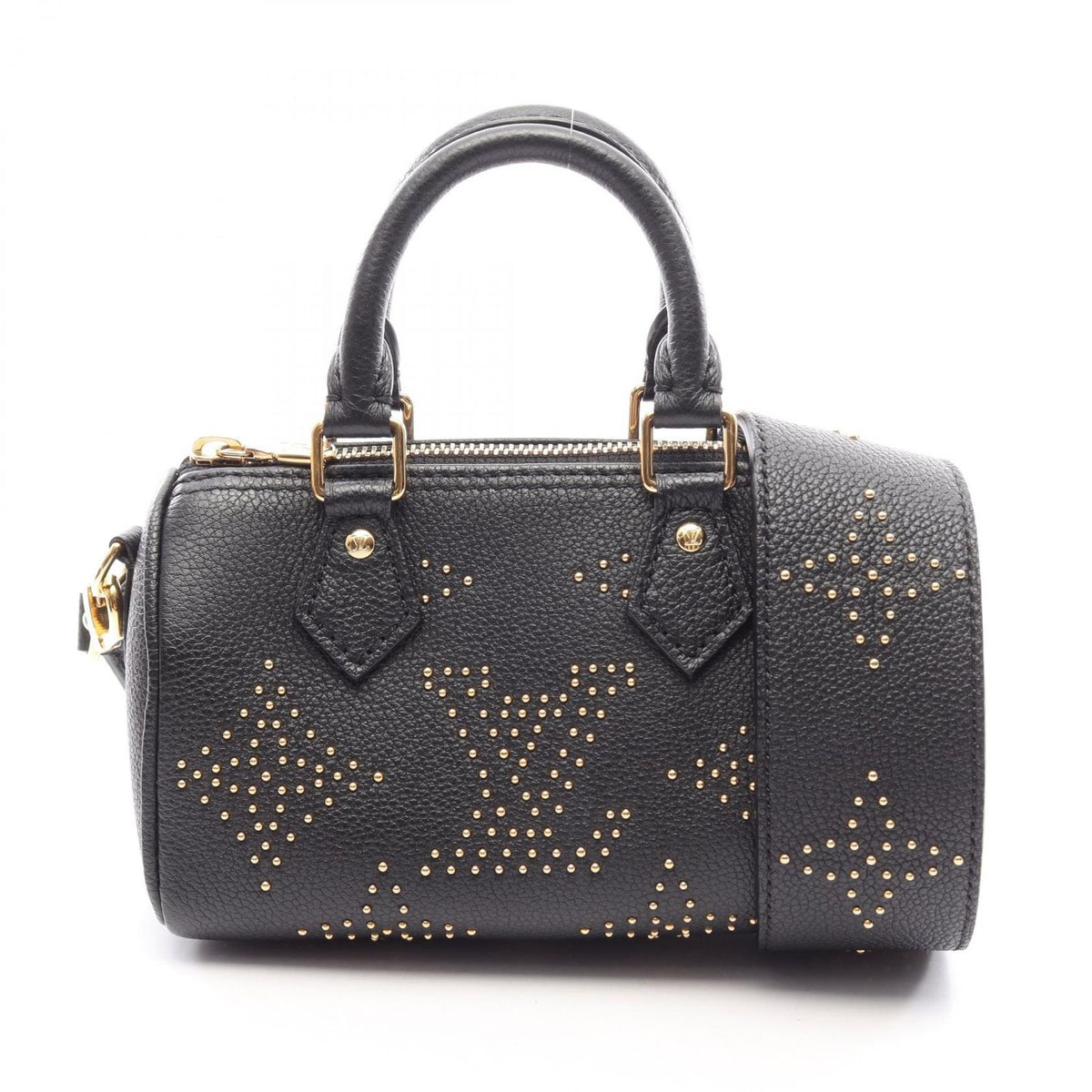 Louis Vuitton Handbag Nano Speedy 2-Way Noir Leather