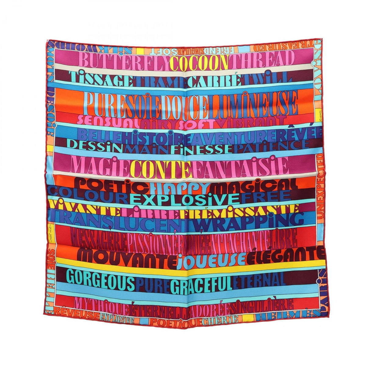 Hermes Scarf Petit Carre 40 Mots de Soie Silk