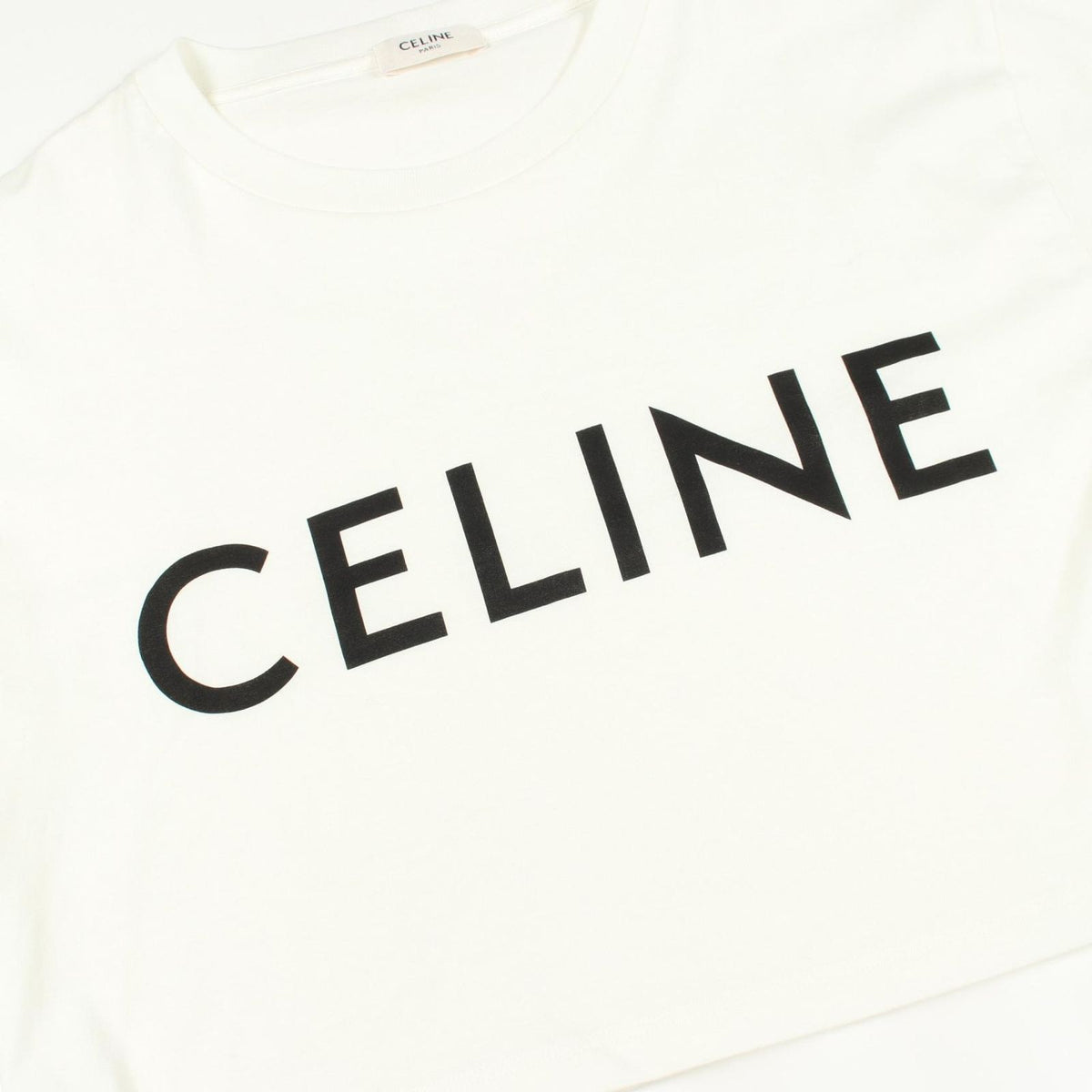 Celine Short Sleeve T-Shirt Logo Print Cropped Cotton — view 6