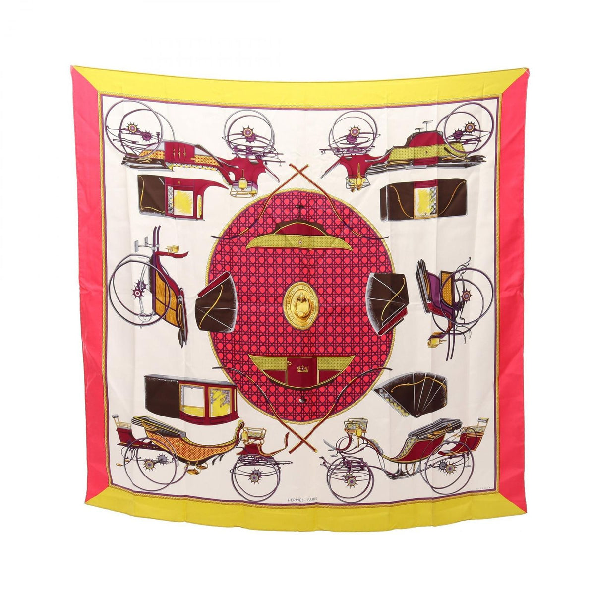 Hermes Scarf Carre 90 les Voitures Transformation Silk