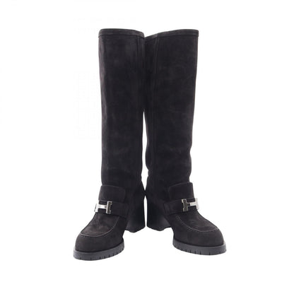 Hermes Boots Folie Long Black Suede — view 3