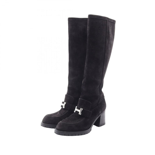 Hermes Boots Folie Long Black Suede