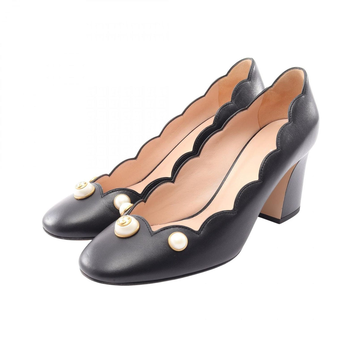 Gucci Pumps Double G Faux Pearl Leather Heels