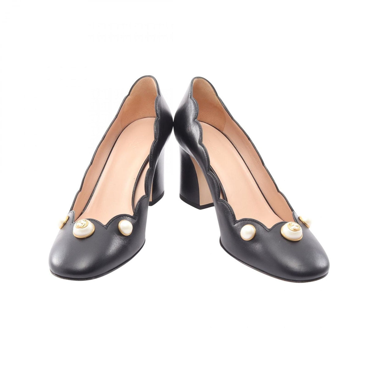 Gucci Pumps Double G Faux Pearl Leather Heels — view 3