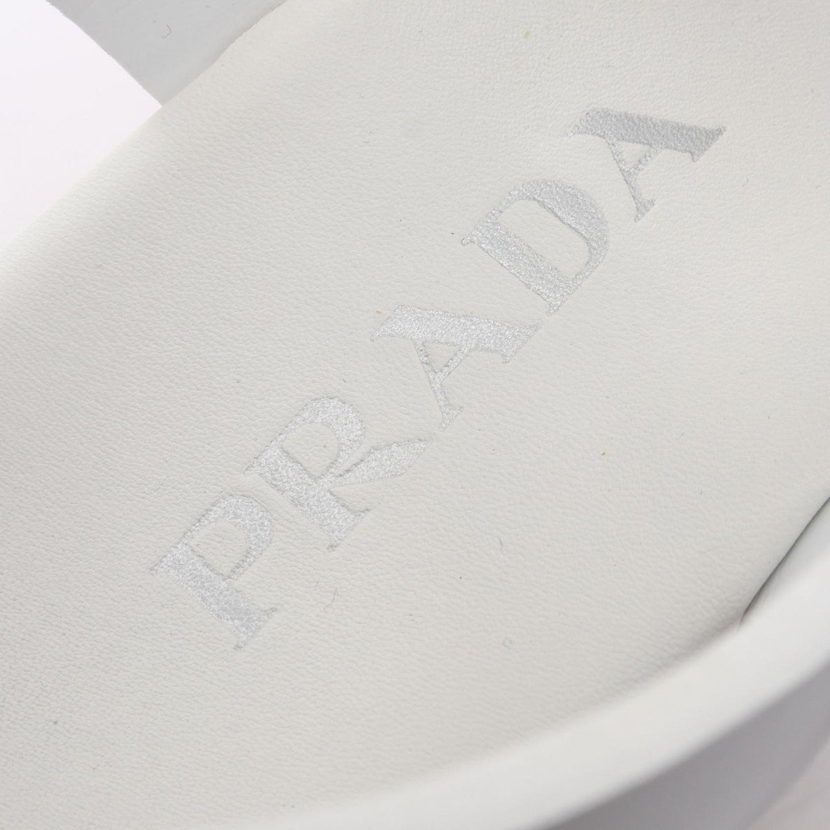 Prada Sandals Triangle Logo Platform White Rubber Wedges — view 5
