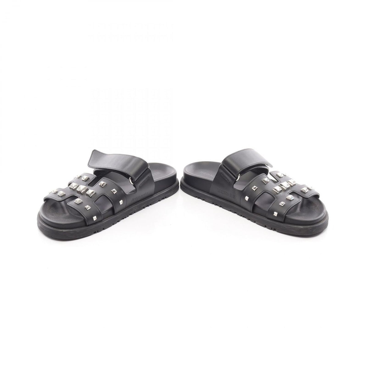 Hermes Sandals Chypre Studs Black Leather — view 3