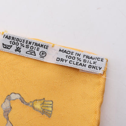 Hermes Scarf Carre 90 les Fetes du Roi Soleil Yellow Silk — view 3