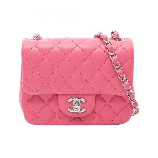 Chanel Shoulder Bag Mini Quilted Pink Lambskin Chain