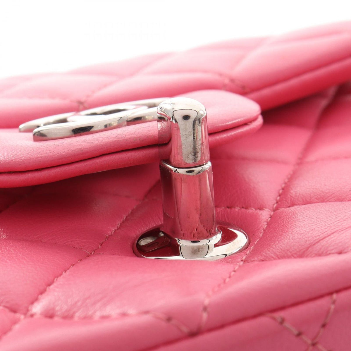 Chanel Shoulder Bag Mini Quilted Pink Lambskin Chain — view 6