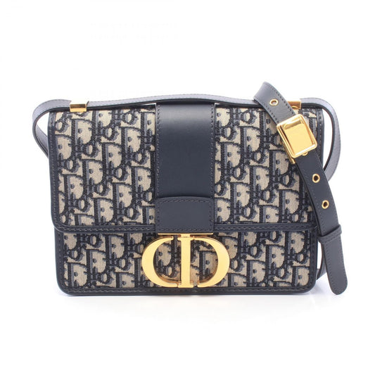 Dior Shoulder Bag 30 Montaigne Navy Ivory Canvas Leather Oblique