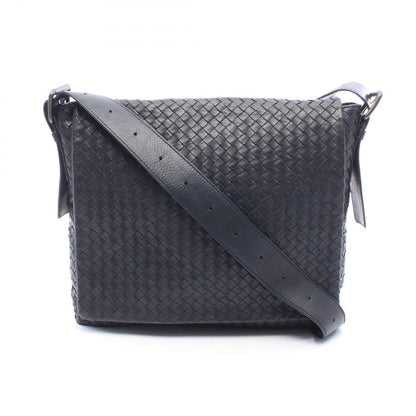 Bottega Veneta Shoulder Bag Intrecciato Dark Navy Leather