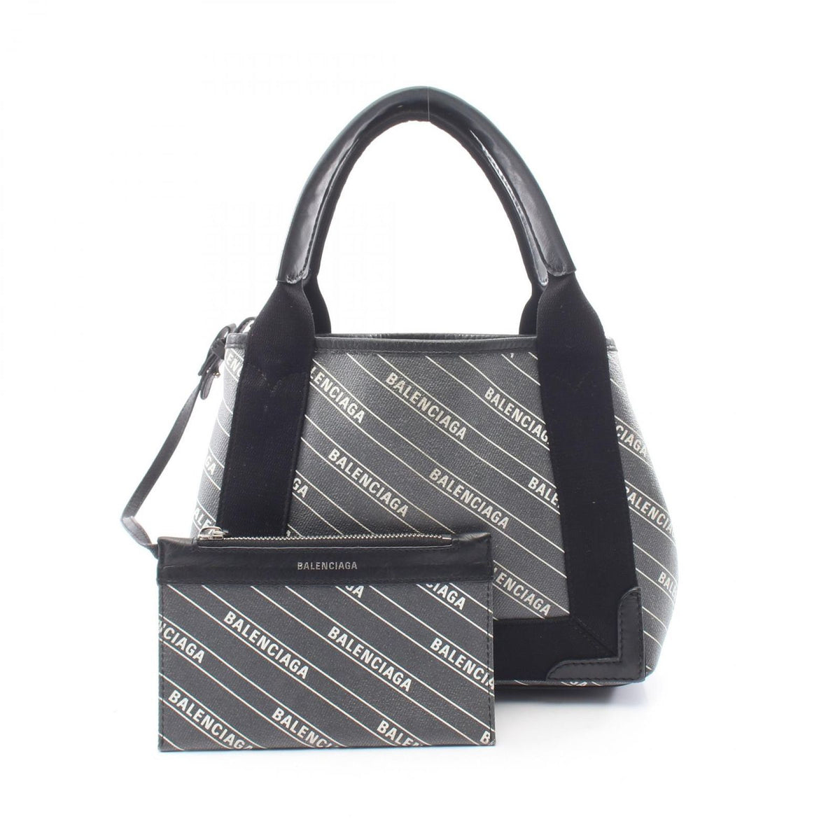 Balenciaga Handbag Navy Cabas XS Leather