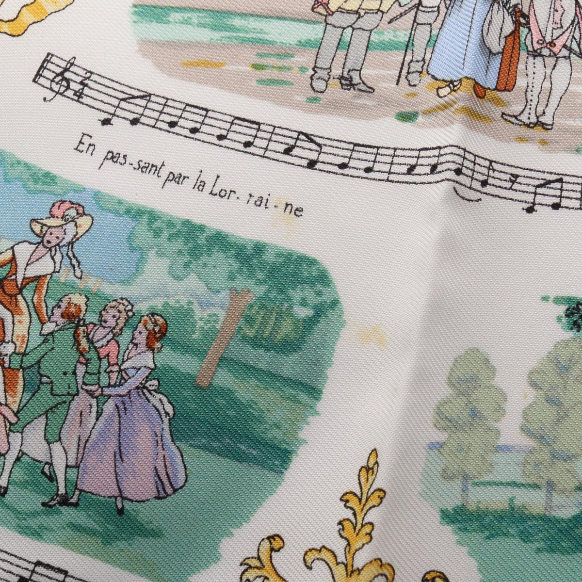 Hermes Scarf Petit Carre 45 Chansons de France Silk — view 5