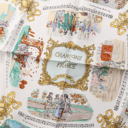 Hermes Scarf Petit Carre 45 Chansons de France Silk — view 4