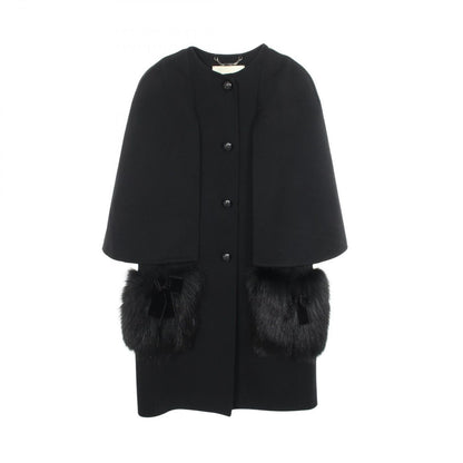 Fendi Fur Ribbon Cape Wool