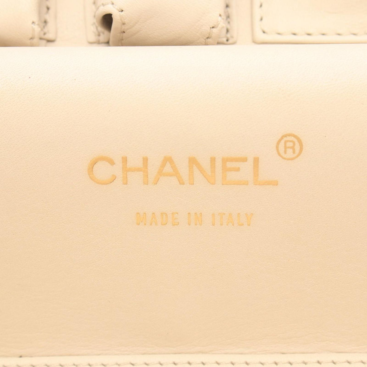 Chanel Handbag Wild Stitch Cream Canvas Quilted Chain Handle Vanity Bag — view 4