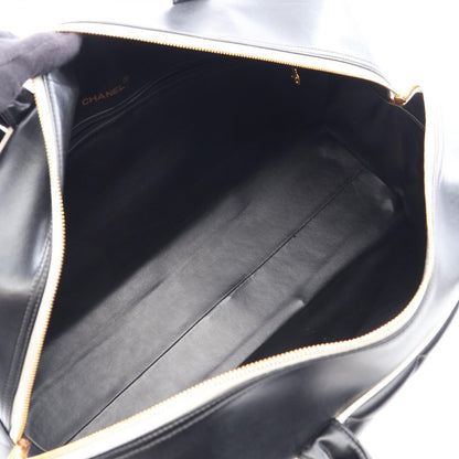 Chanel Boston Bag Quilted Logo Black Leather — view 3