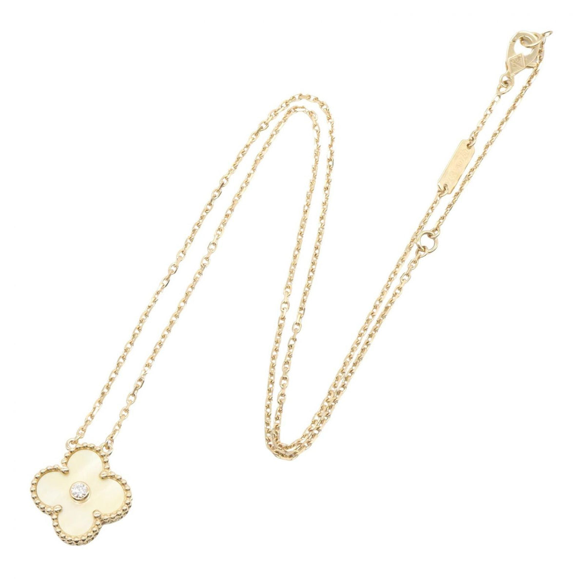 Van Cleef & Arpels Necklace Vintage Alhambra Yellow Mother of Pearl 41.5 18k — view 2