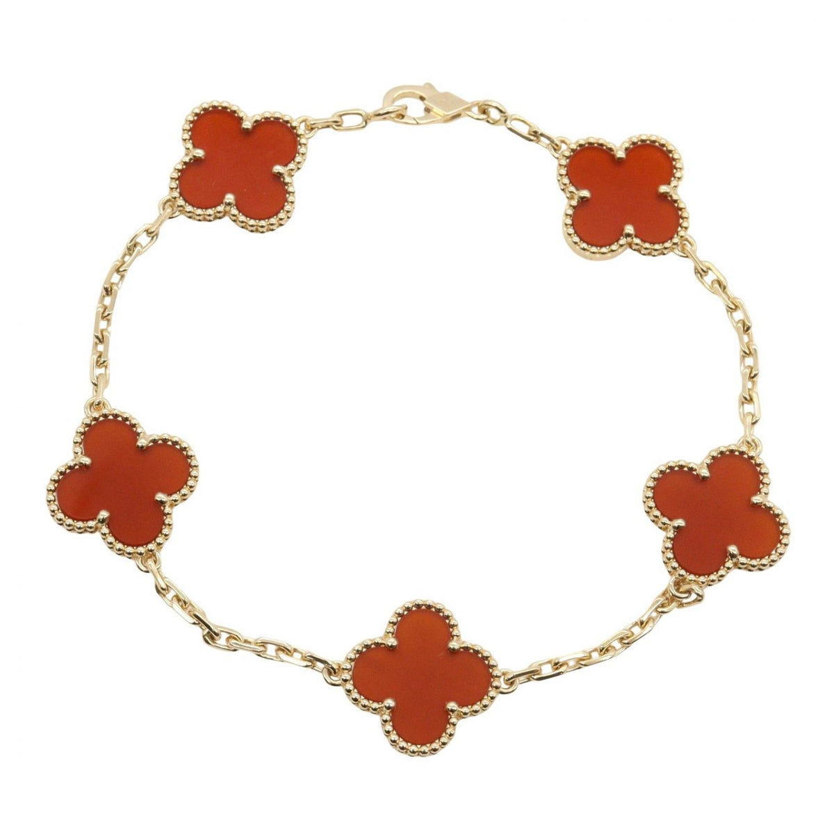 Van Cleef & Arpels Cleef&apels Bracelet Vintage Alhambra Carnelian 18k