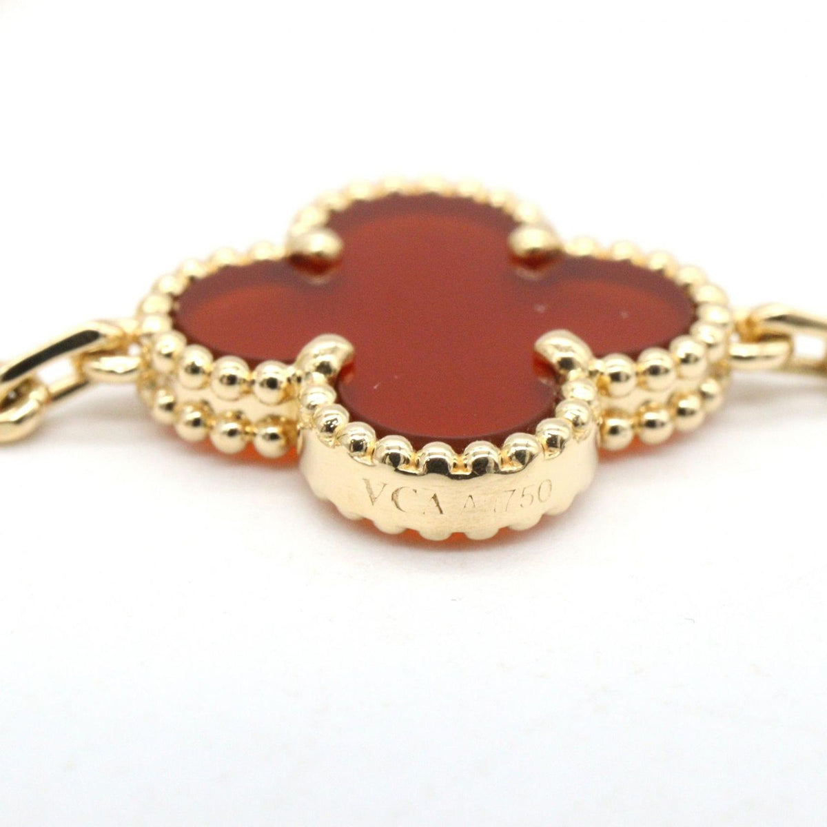 Van Cleef & Arpels Cleef&apels Bracelet Vintage Alhambra Carnelian 18k — view 3