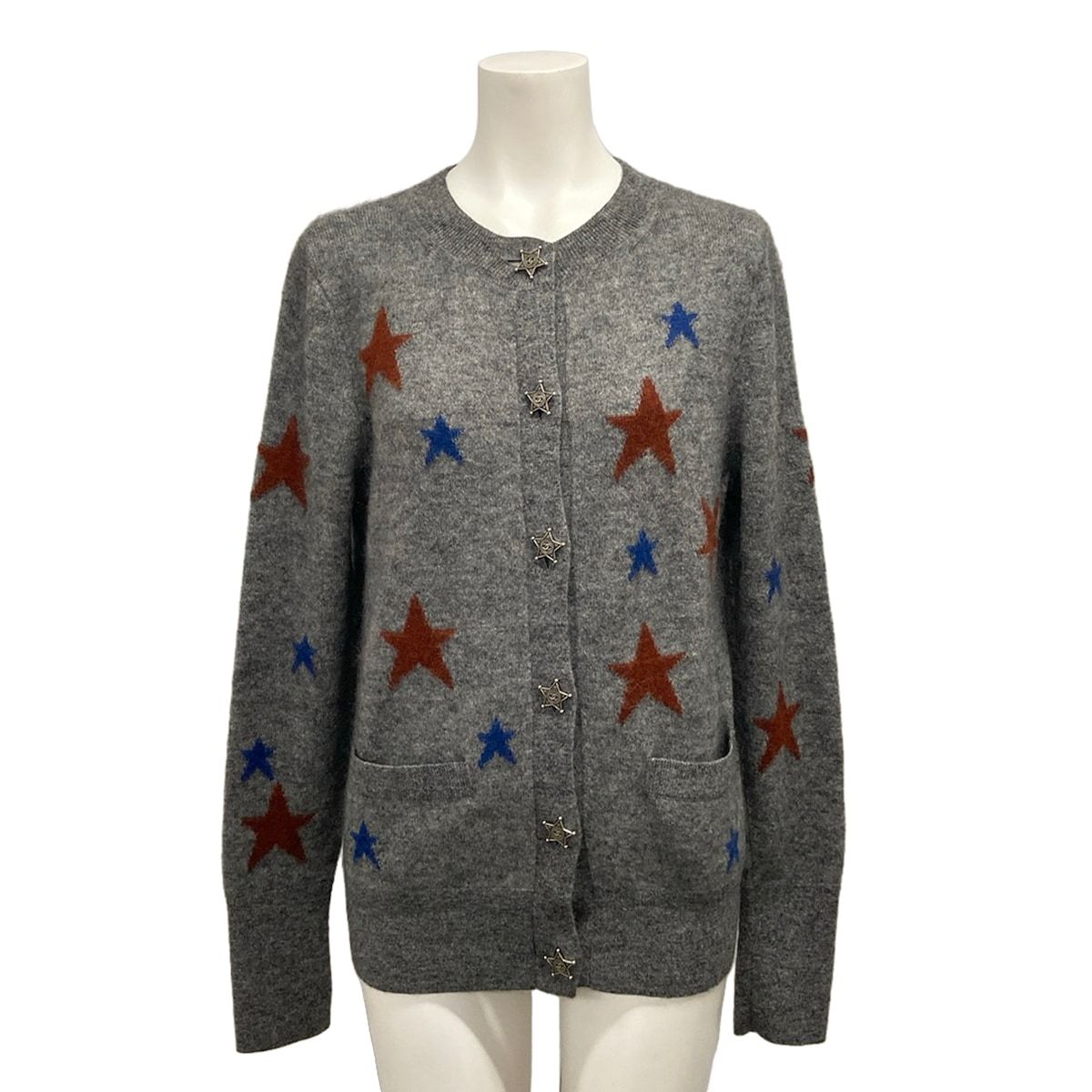 Chanel Cardigan S Dark Gray Blue