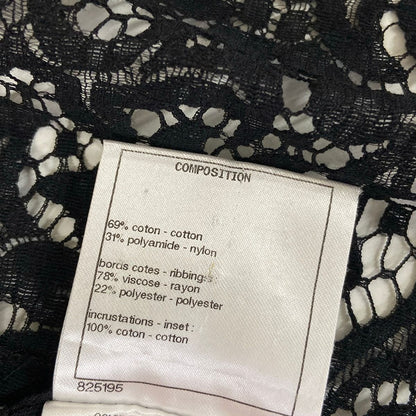 Chanel Long Sleeve Blouse M Black Lace Cotton 38 — view 5