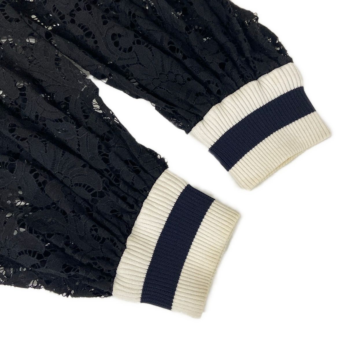 Chanel Long Sleeve Blouse M Black Lace Cotton 38 — view 6