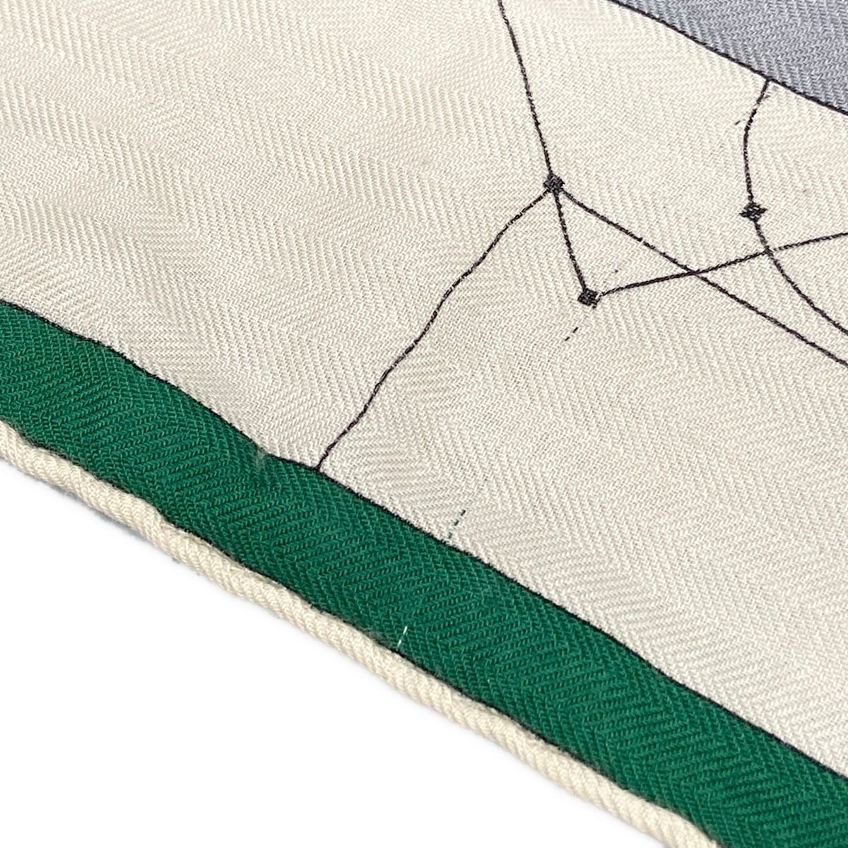 Hermes Shawl Carre 140 Ivory Blue Multi Echec AU Roi Cashmere Silk Scarf — view 6