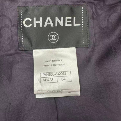 Chanel Jacket Tweed Silk Black Purple — view 3