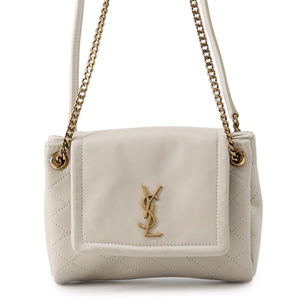 Saint Laurent Paris Chain Shoulder Bag Nolita White