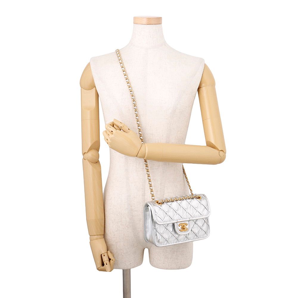 Chanel Chain Shoulder Bag Mini Flap CC Logo Calfskin — view 5