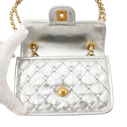 Chanel Chain Shoulder Bag Mini Flap CC Logo Calfskin — view 6