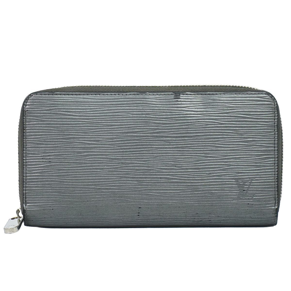 Louis Vuitton LV Zippy Wallet Epi Leather Zip Around Metallic Gray