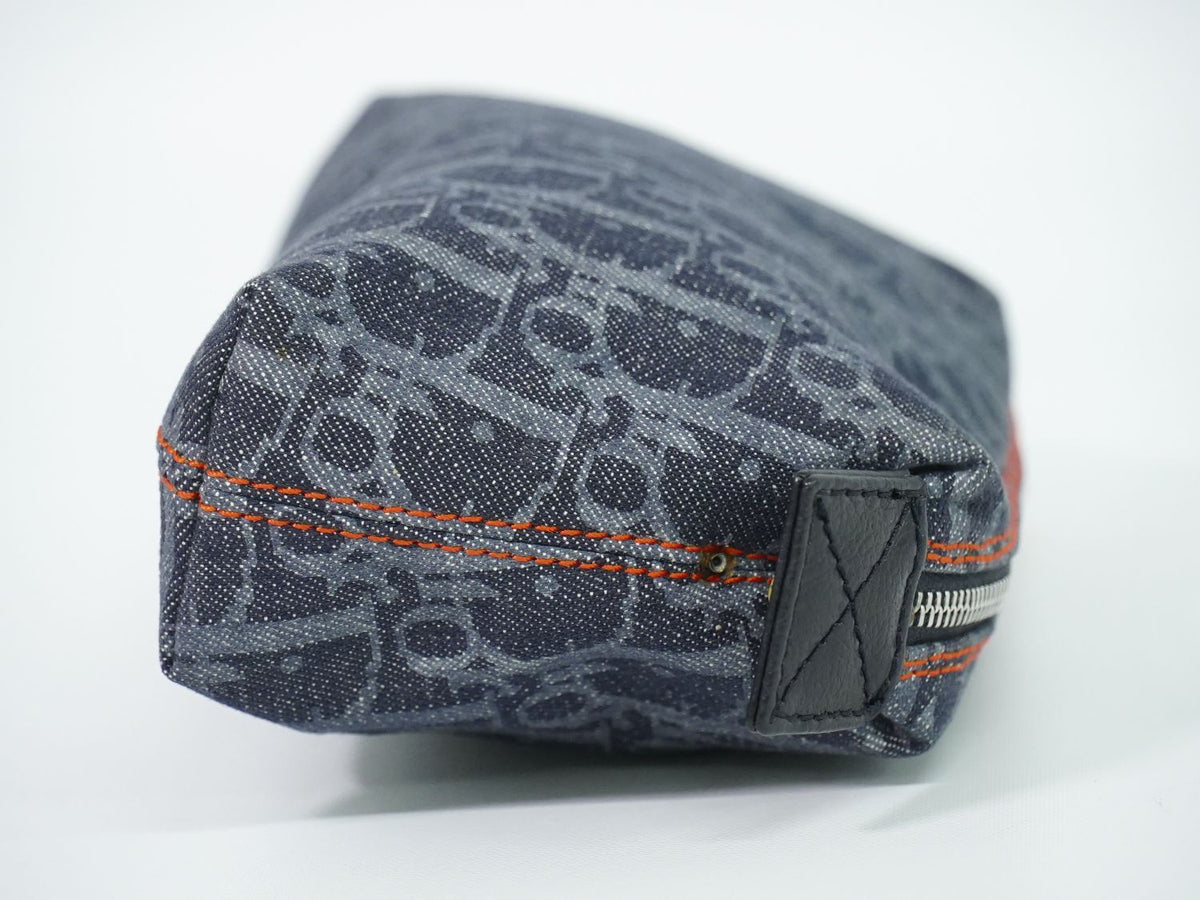 Dior Trotter Flight Line Pouch Case Canvas Navy — view 4